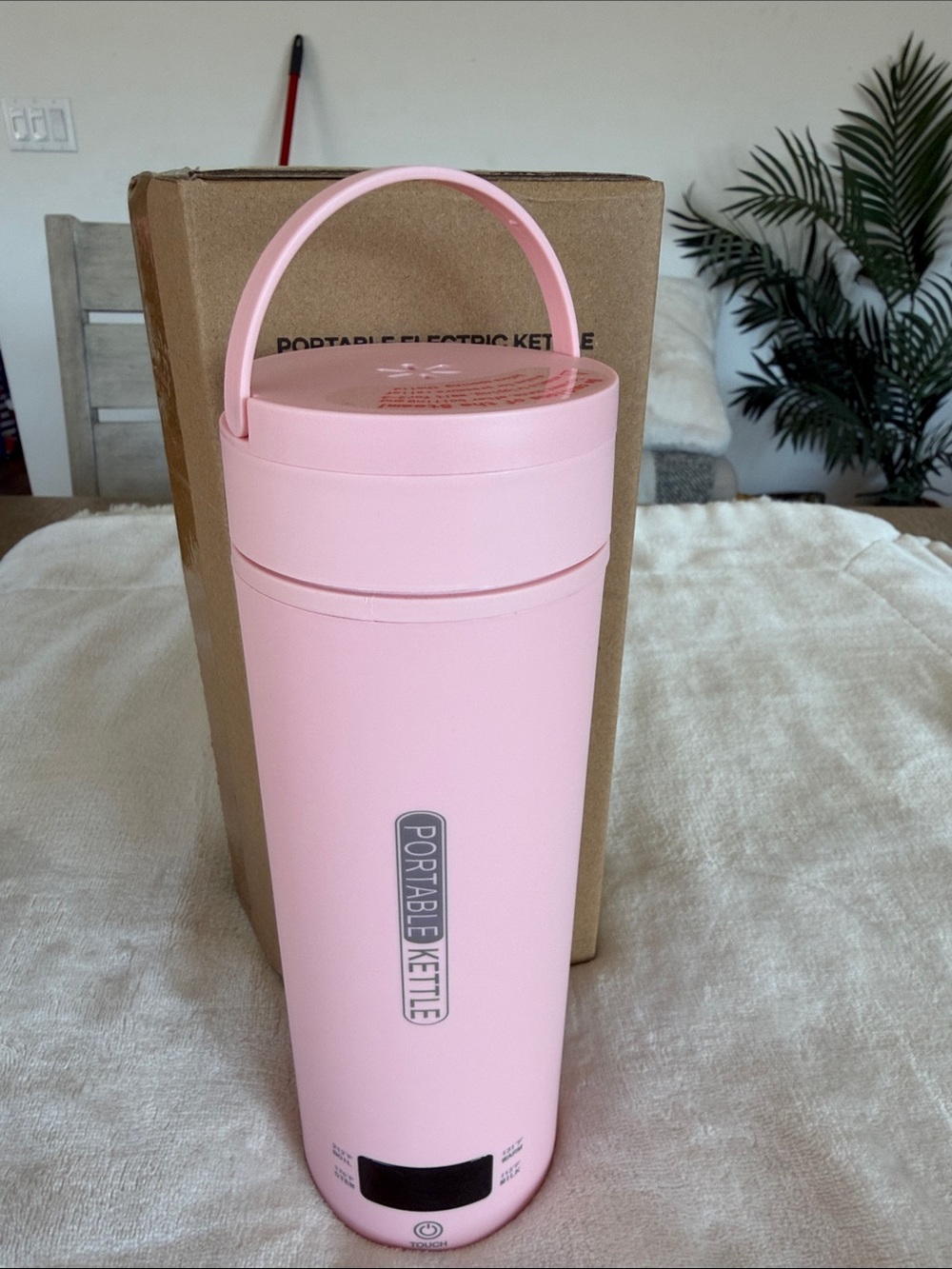 Portable Pink Electric Kettle - Carry Handle